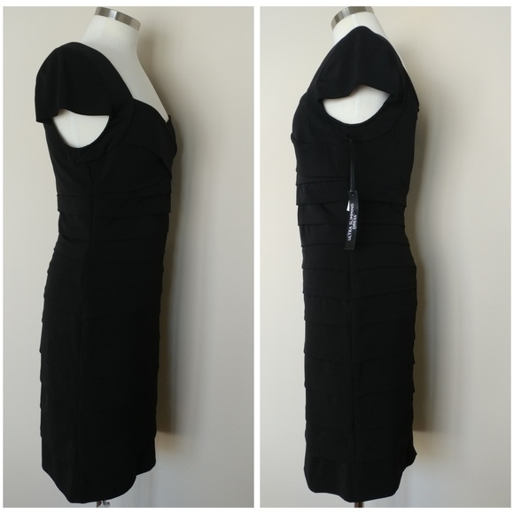 WHBM Ultra Slimming Dress LBD Black Size 12 - Picture 2 of 7